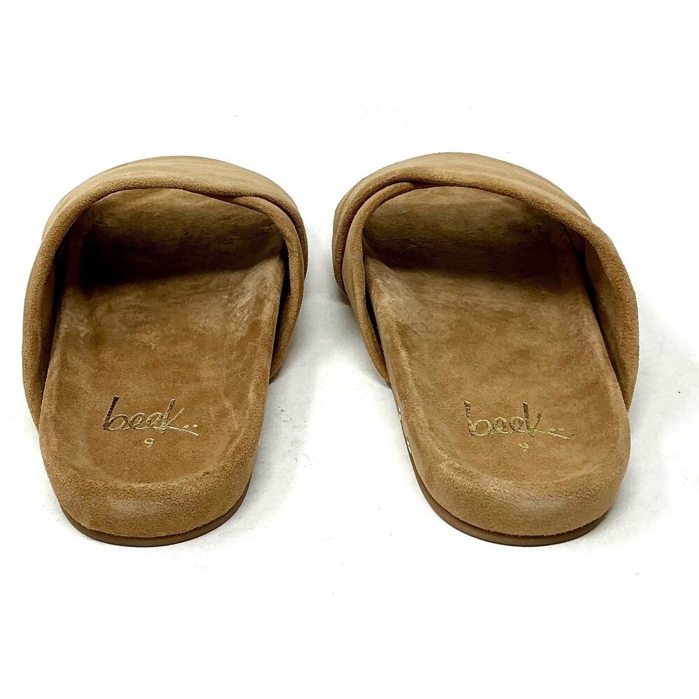 Beek Kea Slide Sude Sandals Almond Tan Size NIB - Picture 9 of 12